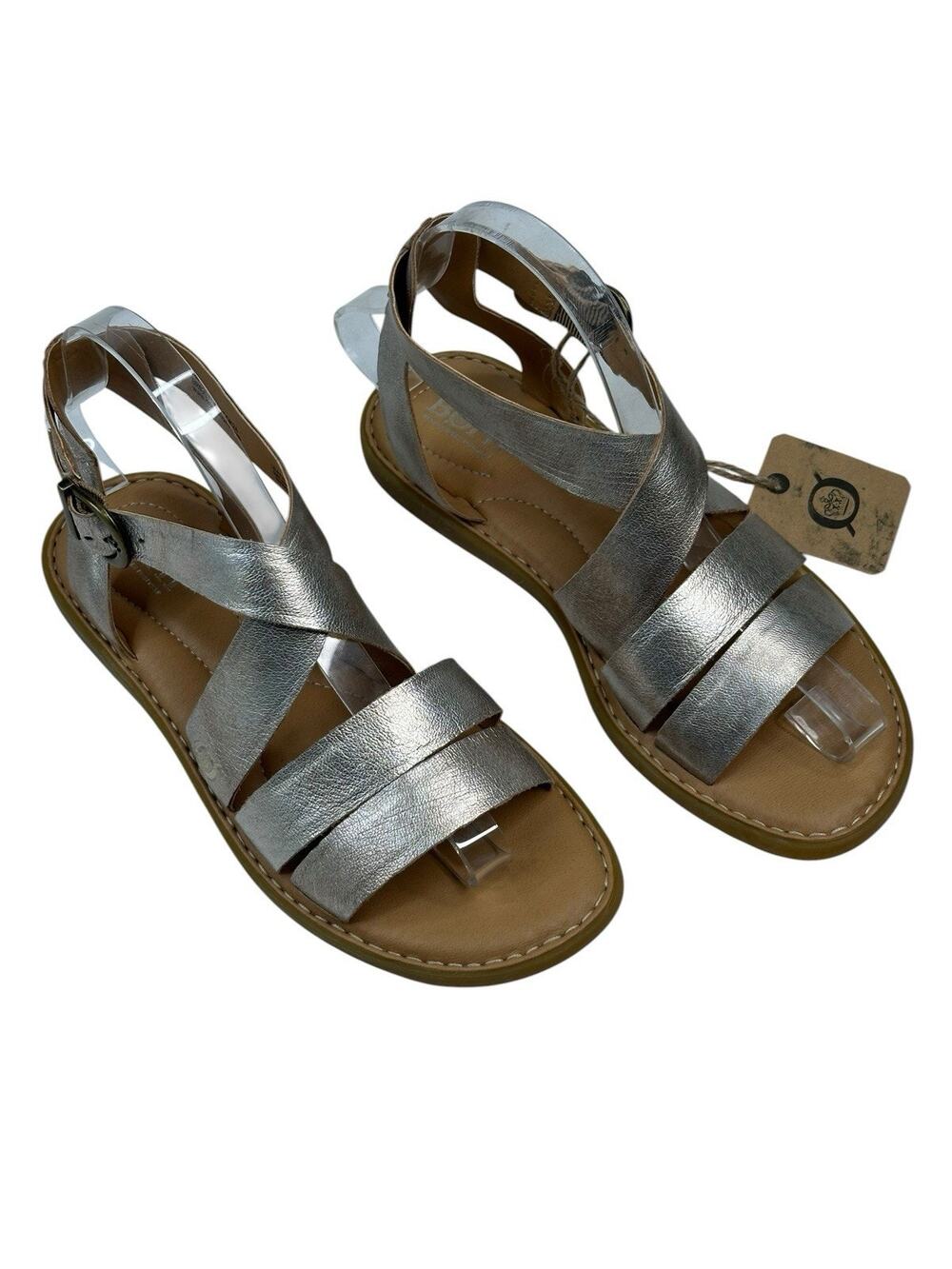 Born Metallic Gold Leather Gladiator Flat Strappy Sandals Womens Size 7M New
